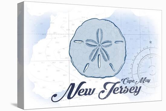 Cape May, New Jersey - Sand Dollar - Blue - Coastal Icon-Lantern Press-Stretched Canvas