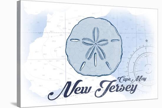 Cape May, New Jersey - Sand Dollar - Blue - Coastal Icon-Lantern Press-Stretched Canvas