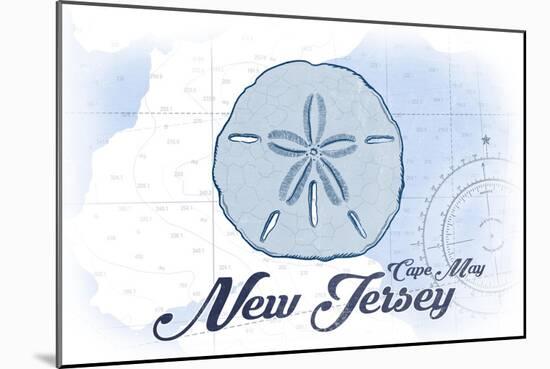 Cape May, New Jersey - Sand Dollar - Blue - Coastal Icon-Lantern Press-Mounted Art Print