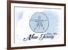 Cape May, New Jersey - Sand Dollar - Blue - Coastal Icon-Lantern Press-Framed Premium Giclee Print