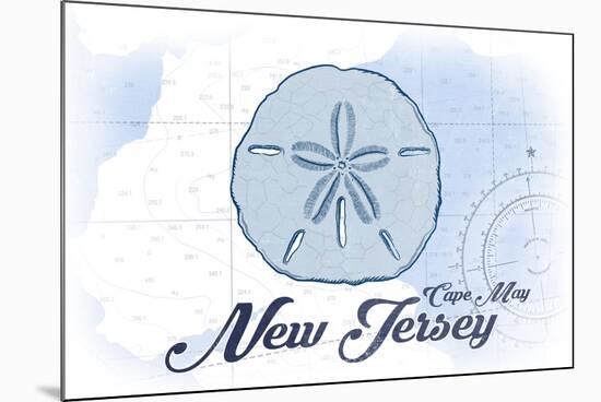 Cape May, New Jersey - Sand Dollar - Blue - Coastal Icon-Lantern Press-Mounted Premium Giclee Print