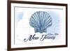 Cape May, New Jersey - Scallop Shell - Blue - Coastal Icon-Lantern Press-Framed Premium Giclee Print