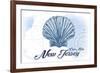 Cape May, New Jersey - Scallop Shell - Blue - Coastal Icon-Lantern Press-Framed Art Print