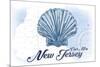 Cape May, New Jersey - Scallop Shell - Blue - Coastal Icon-Lantern Press-Mounted Art Print