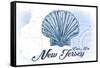 Cape May, New Jersey - Scallop Shell - Blue - Coastal Icon-Lantern Press-Framed Stretched Canvas