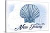 Cape May, New Jersey - Scallop Shell - Blue - Coastal Icon-Lantern Press-Stretched Canvas