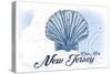 Cape May, New Jersey - Scallop Shell - Blue - Coastal Icon-Lantern Press-Stretched Canvas