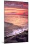 Cape May, New Jersey - Sunset Beach and Rocks-Lantern Press-Mounted Art Print