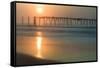 Cape May, New Jersey, USA, morning, pier, sunrise-Sheila Haddad-Framed Stretched Canvas