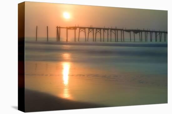 Cape May, New Jersey, USA, morning, pier, sunrise-Sheila Haddad-Stretched Canvas