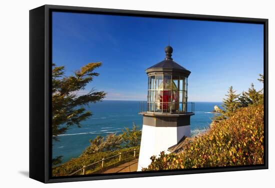 Cape Meares Lighthouse, from Cape Meares, Oregon, USA-Craig Tuttle-Framed Stretched Canvas