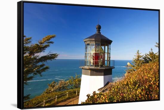 Cape Meares Lighthouse, from Cape Meares, Oregon, USA-Craig Tuttle-Framed Stretched Canvas