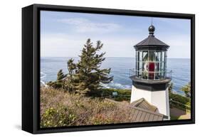 Cape Meares, Oregon, USA. Cape Meares lighthouse on the Oregon coast.-Emily Wilson-Framed Stretched Canvas