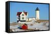 Cape Neddick Lighthouse, Old York Village, Maine-jiawangkun-Framed Stretched Canvas