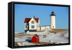 Cape Neddick Lighthouse, Old York Village, Maine-jiawangkun-Framed Stretched Canvas