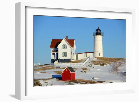 Cape Neddick Lighthouse, Old York Village, Maine-jiawangkun-Framed Photographic Print