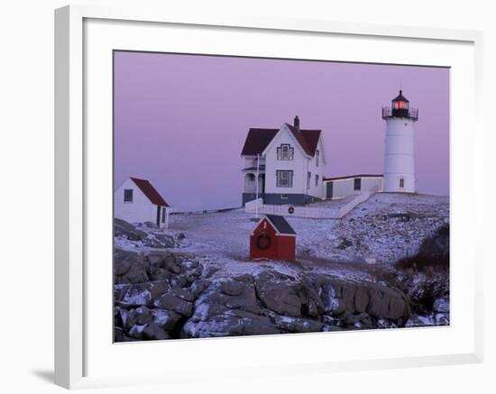 Cape Neddick Lighthouse, The Nubble, Maine, USA-Jerry & Marcy Monkman-Framed Photographic Print