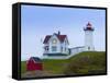 Cape Neddick (The Nubble) Lighthouse, Cape Neddick, Maine, New England, USA, North America-Alan Copson-Framed Stretched Canvas