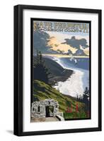 Cape Perpetua - Oregon Coast-Lantern Press-Framed Art Print