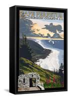 Cape Perpetua - Oregon Coast-Lantern Press-Framed Stretched Canvas