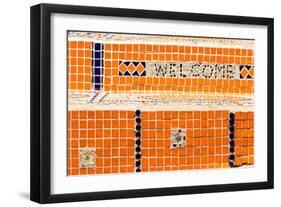 Cape Town, Exterior Wall, Mosaic, 'Welcome'-Catharina Lux-Framed Photographic Print