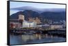 Cape Town, Harbour, Table Mountain with 'Tablecloth'-Catharina Lux-Framed Stretched Canvas