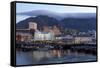 Cape Town, Harbour, Table Mountain with 'Tablecloth'-Catharina Lux-Framed Stretched Canvas