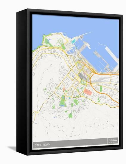 Cape Town, South Africa Map-null-Framed Stretched Canvas