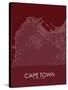 Cape Town, South Africa Red Map-null-Stretched Canvas