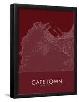 Cape Town, South Africa Red Map-null-Framed Poster