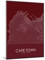 Cape Town, South Africa Red Map-null-Mounted Poster