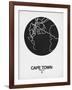 Cape Town Street Map Black on White-NaxArt-Framed Art Print