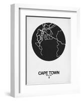 Cape Town Street Map Black on White-NaxArt-Framed Art Print