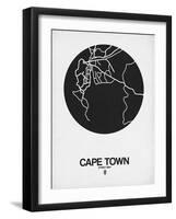 Cape Town Street Map Black on White-NaxArt-Framed Art Print