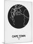 Cape Town Street Map Black on White-NaxArt-Mounted Art Print