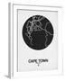 Cape Town Street Map Black on White-NaxArt-Framed Art Print