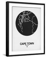 Cape Town Street Map Black on White-NaxArt-Framed Art Print