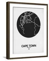 Cape Town Street Map Black on White-NaxArt-Framed Art Print