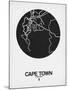 Cape Town Street Map Black on White-NaxArt-Mounted Art Print