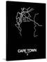 Cape Town Street Map Black-NaxArt-Stretched Canvas