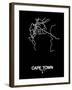 Cape Town Street Map Black-NaxArt-Framed Art Print