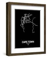 Cape Town Street Map Black-NaxArt-Framed Art Print