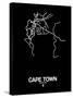 Cape Town Street Map Black-NaxArt-Stretched Canvas