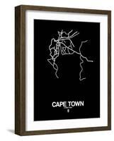 Cape Town Street Map Black-NaxArt-Framed Art Print