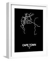 Cape Town Street Map Black-NaxArt-Framed Art Print