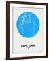 Cape Town Street Map Blue-NaxArt-Framed Art Print