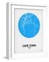 Cape Town Street Map Blue-NaxArt-Framed Art Print