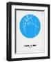 Cape Town Street Map Blue-NaxArt-Framed Art Print