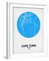 Cape Town Street Map Blue-NaxArt-Framed Art Print