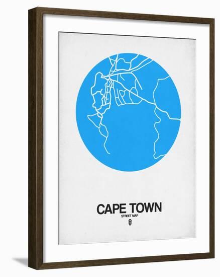 Cape Town Street Map Blue-NaxArt-Framed Art Print